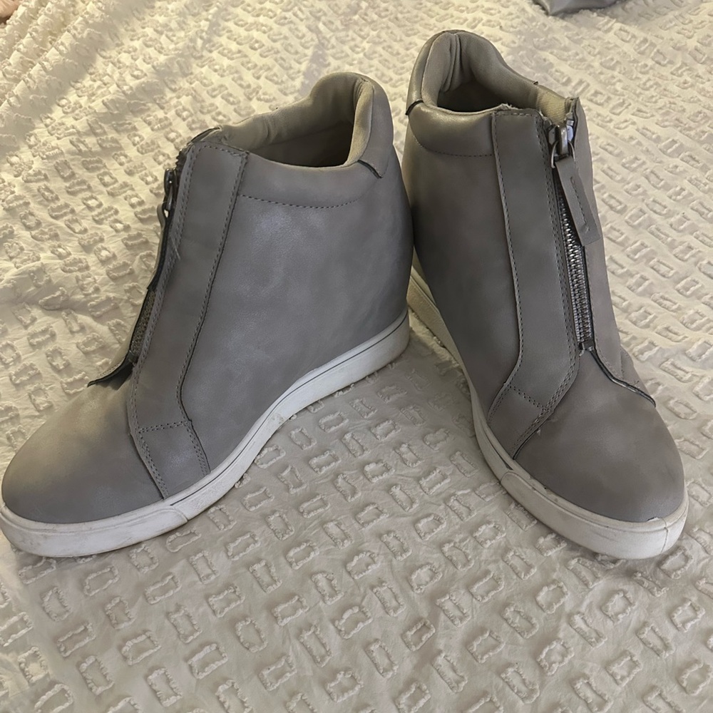 Gray Wedge Sneakers